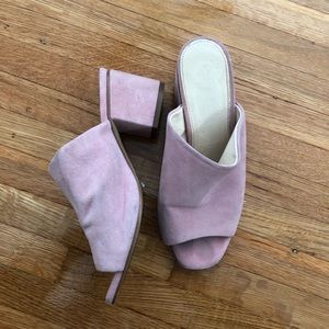 TOPSHOP pink suede mules